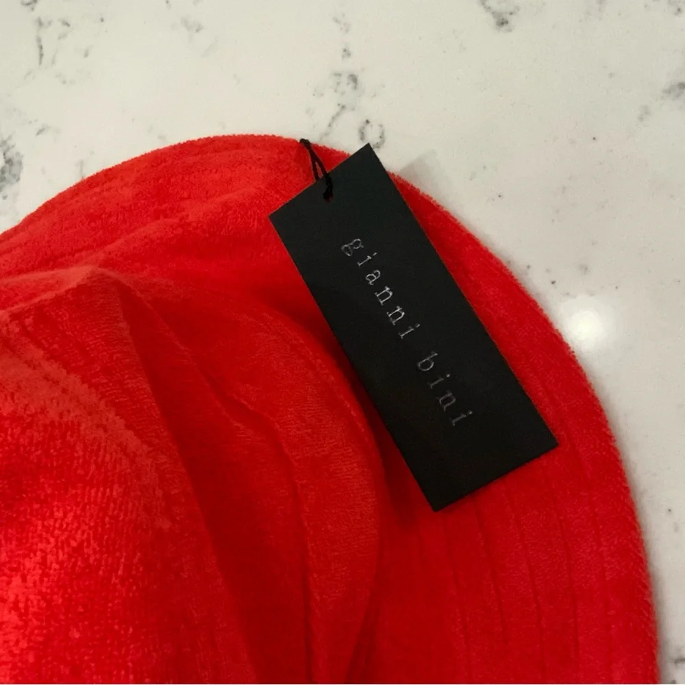 Gianni Bini Terry Cloth Bucket Hat Red New With Tags